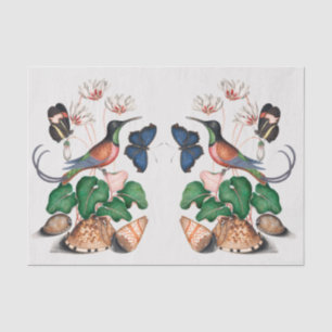 Papier Mousseline Coquillage de colibri Floral Vintage Art Découpage