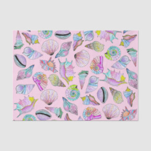 Papier Mousseline Coquillages d'été en peinture peinte Girly