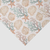 Papier Mousseline Coquillages et Corail (Détail)