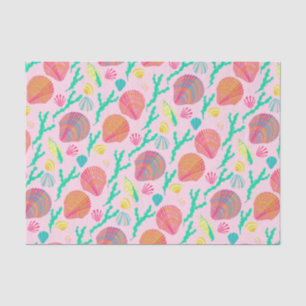 Papier Mousseline Coquillages et Motifs d'algues