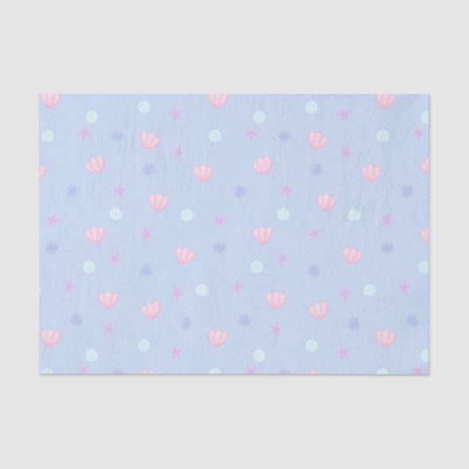 Papier Mousseline Coquillages et perles Pastel mignons à Periwinkle (Recto)