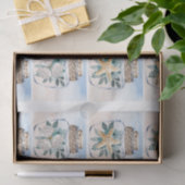 Papier Mousseline Coquillages Floraux Côtiers dans un Pot Decoupage (Cadeau)