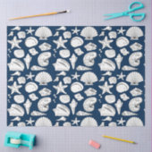 Papier Mousseline Coquillages Nautique Marine Blue Decoupage (Artisanat)