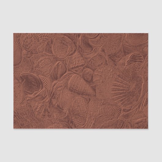 Papier Mousseline Coquillages Ocean Beach Terracotta Earth Tone (Recto)