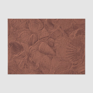 Papier Mousseline Coquillages Ocean Beach Terracotta Earth Tone