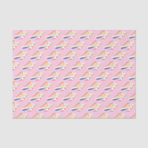 Papier Mousseline Coquillages Simple Océan Motif rose violet