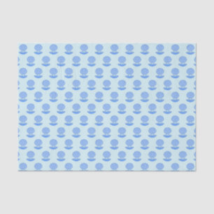 Papier Mousseline Coquille d'huîtres pour bébé bleu et modèle de per