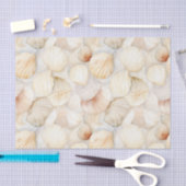 Papier Mousseline Coquilles de Mer Crème Sable Ivory Mariage Plage (Artisanat)