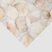 Papier Mousseline Coquilles de Mer Crème Sable Mariage Plage d'Ivoir (Détail)
