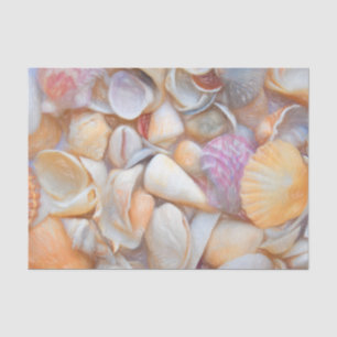 Papier Mousseline Coquilles marines découpage de plage conception d'