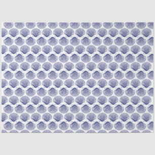 Papier Mousseline Coquilles Saint-Jacques Bleu de Plage Coquillages
