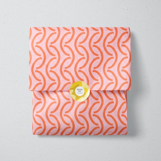 Papier Mousseline Corail Chaîne Moderne Déformée