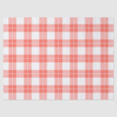 Papier Mousseline Corail classique Orange et blanc Plaid Motif (Recto)