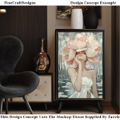 Papier Mousseline Corail de déesse botanique luxuriante, Blush CC2 D