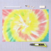 Papier Mousseline Corail jaune Aqua Tie Dye (Artisanat)