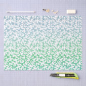 Papier Mousseline Corail Ombre de vert bleu (Artisanat)