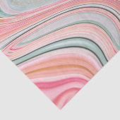 Papier Mousseline corail rose vif menthe vert arc-en-ciel tourbillon (Détail)