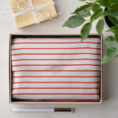 Papier Mousseline Corail rouge et blanc rayé (Cadeau)