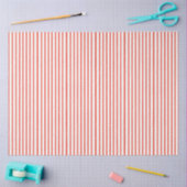 Papier Mousseline Corail rouge et blanc rayé (Artisanat)