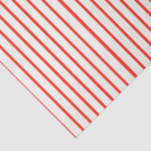 Papier Mousseline Corail rouge et blanc rayé (Détail)