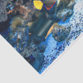 Papier Mousseline Corail tropical vibrant sous-marin de poissons (Détail)