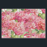 Papier Mousseline Corail vintage rose Hydrangée motif floral<br><div class="desc">Ce papier de tissu floral de style vintage présente des fleurs d'hydrangée roses de corail romantiques dans un motif gracieux. Parfait pour l'emballage cadeau mariage ou pour des projets artisanaux incluant le découpage. Conçu par un artiste de renommée mondiale ©Tim Coffey.</div>
