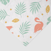 Papier Mousseline Coral Flamingo Tropical Leaf Pattern (Détail)