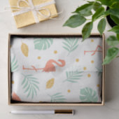 Papier Mousseline Coral Flamingo Tropical Leaf Pattern (Cadeau)