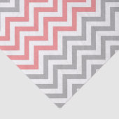 Papier Mousseline Coral gris blanc Chevron (Détail)