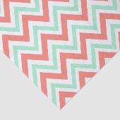 Papier Mousseline Coral rose et menthe vert Chevron Motif (Détail)