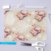 Papier Mousseline Coraux et coquillages blancs côtiers de conque (Artisanat)