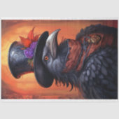 Papier Mousseline Corbeau avec chapeau supérieur 2 découpage papier (Recto)