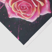 Papier Mousseline Corbeau avec Neon Rose Roses Pop Art Découpage (Détail)