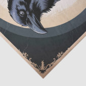 Papier Mousseline Corbeau gothique avec crâne et découpage Rose (Détail)