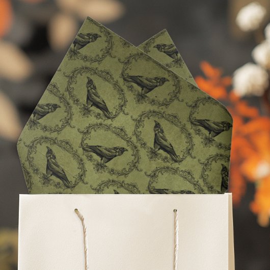 Papier Mousseline Corbeau noir vintage