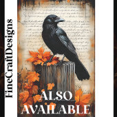 Papier Mousseline Corbeau perplexe, feuilles d'automne BQ7 découpage