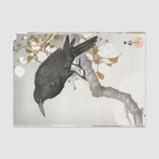 Papier Mousseline Corbeau Raven Koson Oiseau japonais (Recto)