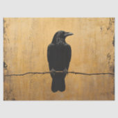 Papier Mousseline Corbeau sur une branche Gold Arrière - plan découp (Recto)