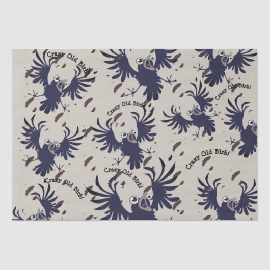 Papier Mousseline Corbeau vieux fou (Recto)