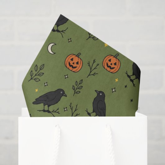 Papier Mousseline Corbeaux (Sac cadeau)