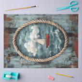 Papier Mousseline Corde de voilier frontière rustique Découpage naut (Artisanat)