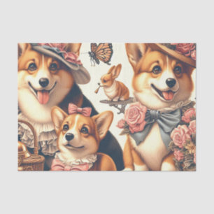 Papier Mousseline Corgi cardigan gallois Vintage