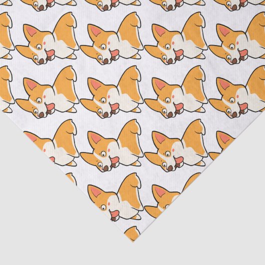 Papier Mousseline Corgi heureux (Détail)