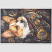 Papier Mousseline Corgi Steampunk 1 papier découpage (Recto)