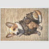 Papier Mousseline Corgi Steampunk 3 Découpage papier (Recto)