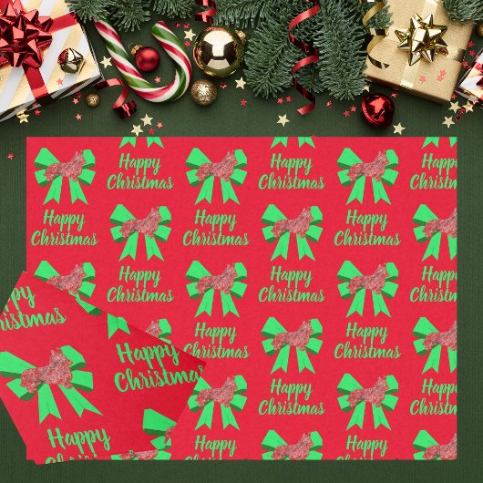 Papier Mousseline Corgi Welsh Christmas Chien & Bow Red