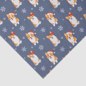 Papier Mousseline Corgis à Santa Hats et Snowflakes Motif (Détail)