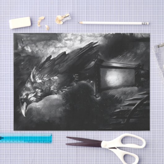 Papier Mousseline Corneille noire (Artisanat)