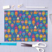 Papier Mousseline Cornets de crème glacée sur le bleu (Artisanat)