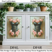 Papier Mousseline Corset en vapeur et pivoines roses DF6R Découpage